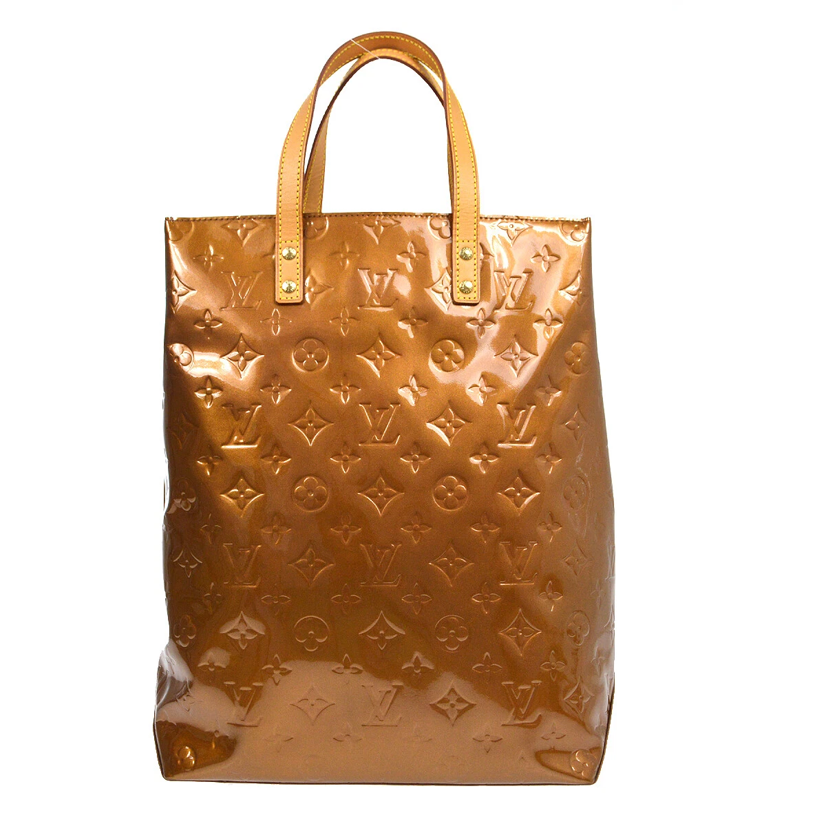 LOUIS VUITTON VERNIS READE MM HAND TOTE BAG BRONZE PATENT M91143 TH0011  NR13999b