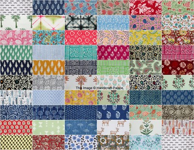 100 Assorted BLOCK PRINT pre cut charm pack 10