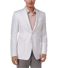 Tallia Mens Tonal Two Button Blazer Jacket, White, Big & Tall, 36 Regular