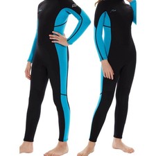 Hento Wetsuit Full Body Neoprene Scuba Diving Surfing Black Turquoise Size 7