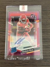 2023 Panini Clearly Donruss Rashee Rice Auto Pink RC Rookie 15/15 Chiefs