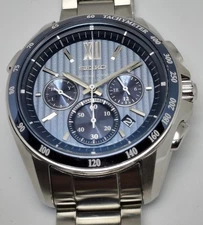 Seiko Brightz 8B82-0AL0 SAGA151 Chronograph Date Box Solar Mens Watch Auth Works