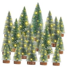 18 Packs Mini Christmas Trees Christmas Decor Bottle Brush Christmas Green