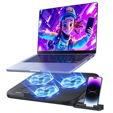 Laptop Cooling Pad with 3 Quiet Fans, 5-Level Height Adjustable Ergonomic Sta...