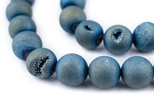 Aqua Round Druzy Agate Beads 12mm Green Gemstone 16 Inch Strand