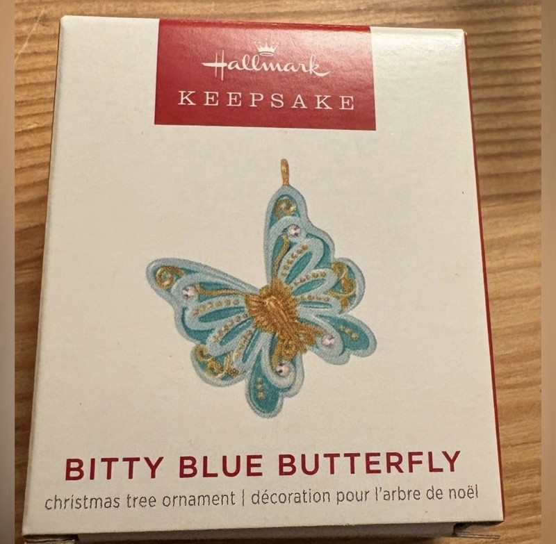 Hallmark 2022 Mini Bitty Blue Butterfly. New In Box