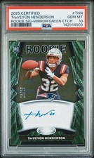 2025 CERTIFIED TREVEYON HENDERSON ROOKIE SIGNATURE AUTO GREEN MIRROR /15 PSA 10!