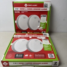 4-Pack First Alert 2-in-1 Smoke & Carbon Monoxide Alarms Voice Location Alerts