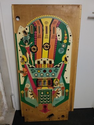 Originale Spielfläche vom Williams Lucky Seven z.B. als Wanddeko im Flipperraum