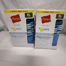 Lot Of 2 Boys XL 16-18 , Hanes 6pk Tagless Briefs, Organic Cotton New