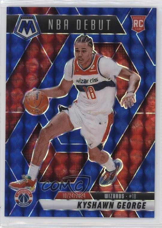 2024-25 Panini Mosaic NBA Debut Blue Mosaic Prizm /199 Kyshawn George #256 1an8