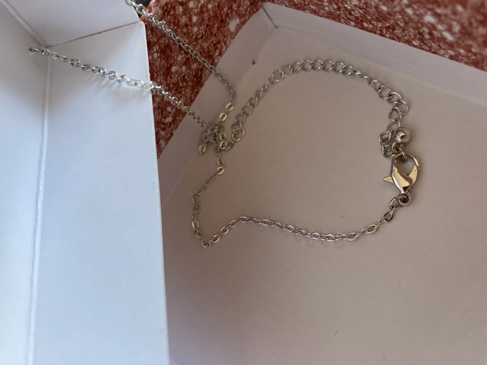 "Collar fino plateado concha de abulón colgante de flor de plumeria 18"" + cadena de 2""" Foto 3 de 3