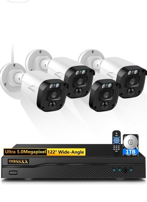 Full HD 5MP Definition Wired Security Camera System Outside Surveillance Video