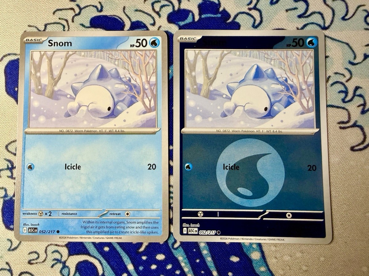 ポケモンカードゲーム Kaijinart Somethingmon Snooze Snom 052/217 Reverse Holo Energy Symbol Ascended Heroes Pokemon NM
