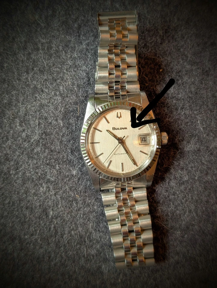 1980 Bulova Moldura Canelada Datejust — Todo em Aço 12093 11 AOACD Movimento Automático - Imagem 3 de 4
