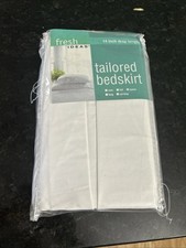Fresh Ideas Ivory Tailored Bed Skirt 14 Drop Queen Size New