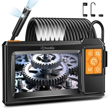 Dual-Lens Borescope with Light,Endoscope Camera with Light with 4.3 IPS Scree...