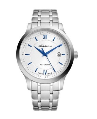 ADRIATICA Men Automatic Casual Watch Classic Dress Silver Dial Waterproof Swiss
