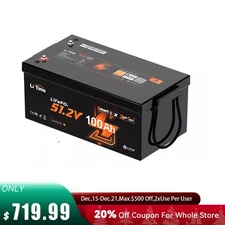 LiTime 48V 100Ah Bluetooth Golf Cart Lithium Battery w/ Low Temp For Solar Home