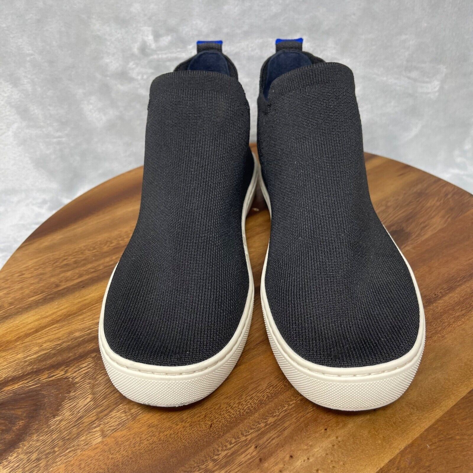 Rothy's Womens 8 Black The Chelsea Ankle Mid-top Sneaker Boot Stretch Knit