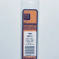 Plastruct 90711 Styrene Rectangle Strip 0.010"x 0.030"x 10" (10)