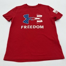 Under Armour T-shirt Youth Boys S Red Graphic Print Logo . 38787