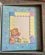 NEW Vintage Hallmark Baby Photo Album in original Box - Blue With Bear