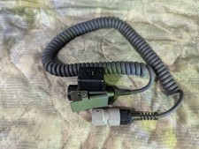 MSA 6 Pin NATO 8 Foot Push To Talk/ PTT for Harris radio Coiled cable