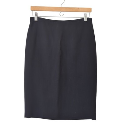 'S MaxMara Skirt Womens 99% Wool Black Knee Length Pencil 6