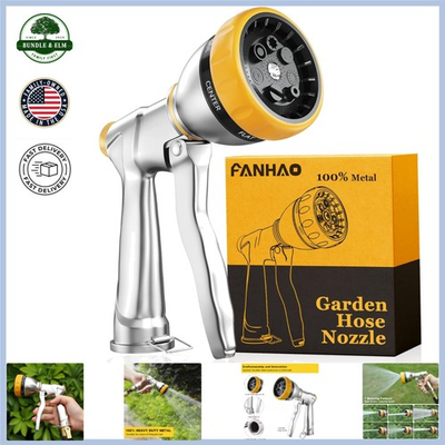 #ad Heavy Duty Metal Hose Nozzle with 7 Spray Patterns for Watering amp; Cleaning $36.99