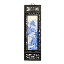 1 Piece  47" Chinese Mountain River Porcelain Blue & White Wall Panel cs5057A