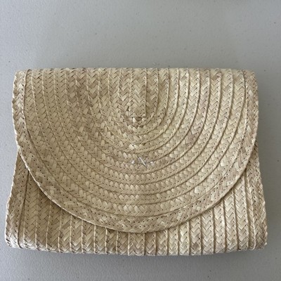 Mark and Graham N mono Palm Leaf Clutch NWOT 