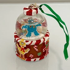 Sesame Street Cookie Monster Snow Globe Christmas Ornament Sesame Place 3"