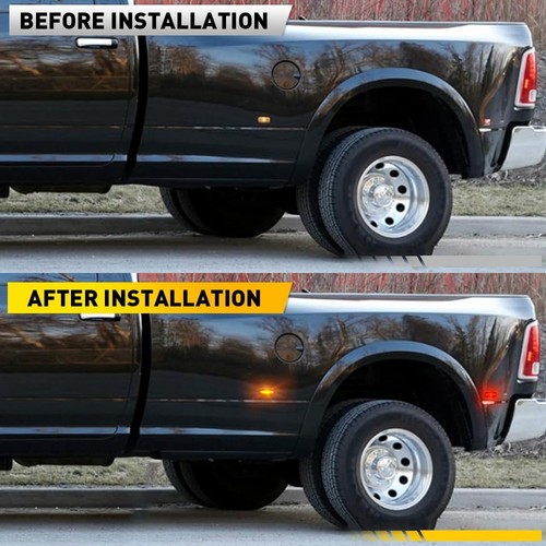 4-40X LED SIDE FENDER MARKER LIGHT RED AMBER FOR 03-09 DODGE RAM 2500 3500 SMKOE - Picture 3 of 29