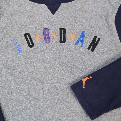 Junior Girls Gray Air Jordan Sweatshirt Long Sleeve Shirt Size XXL 14-16 Years - Picture 4 of 8