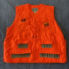 Scheels Vest Mens Large Orange Blaze Fowl Bird Duck Pheasant Hunting Zip