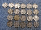 21 SILVER MERCURY DIMES WITH DATES lot s