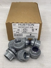 Box Of (25) Emerson 3/4" Rigid Watertite Zinc Die Cast Conduit Hubs HUB75DN