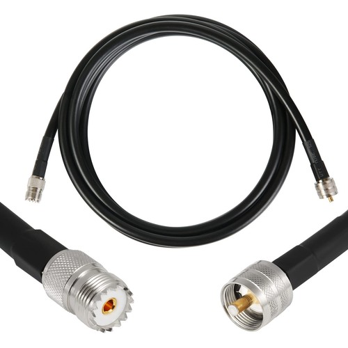 WIZACE 10 ft PL259 to SO239 S-MR400 Extension Cable (50 Ohm), UHF Male to Fem...