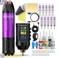 Gun Kit Wireless Tattoo Machine Kit Complete Tattoo  Pen Rechargeable Cordless