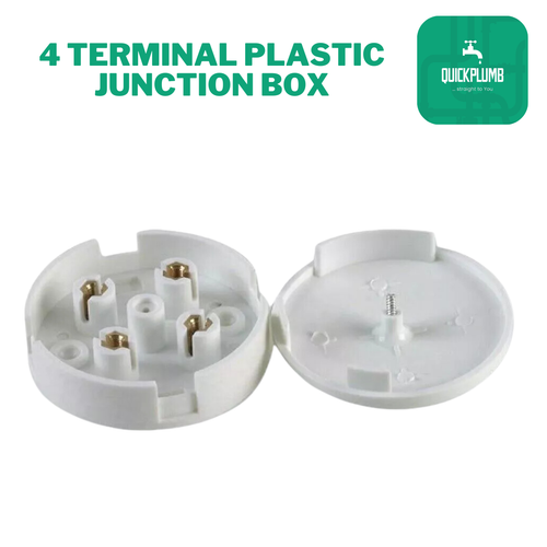 4 Terminal Plastic Junction Box Electrical Wiring Cable Connector 5 Amp White - Picture 5 of 5