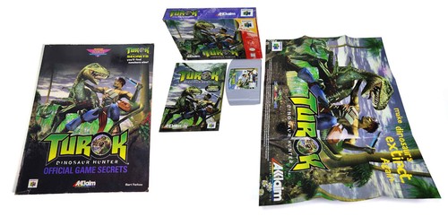 Turok Dinosaur Hunter Nintendo 64 N64 Tested CIB Poster & Manual Strategy Guide