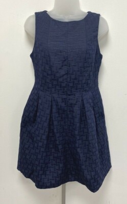NEU! Red Herring UK12 Eur40 US8 dunkelblau strukturiert Lydia gefüttert ärmellos Kleid