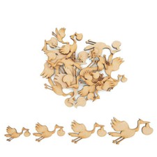 Stork with baby MDF Craft Shape Wooden Blank babyshower Decoration newborn