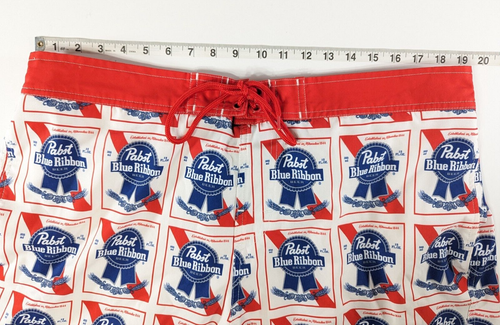 Pabst Blue Ribbon Beer Shorts Men's Size 2XL Red White Blue Board Swim Trunks - 第 7/10 張圖片