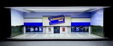 Blockbuster Store Front Theme 1/64 Scale Garage Diorama w/ LED Lighting