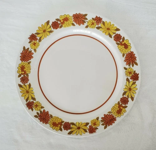 Vintage Mikasa Mediterrania  Platter Judy Sue Orange Yellow Flowers Round