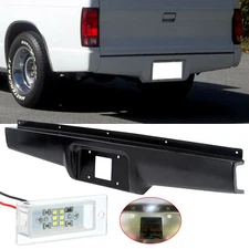 Rear Bumper Roll Pan + License Plate Light For 82-93 Chevy S10 GMC S15 Sonoma