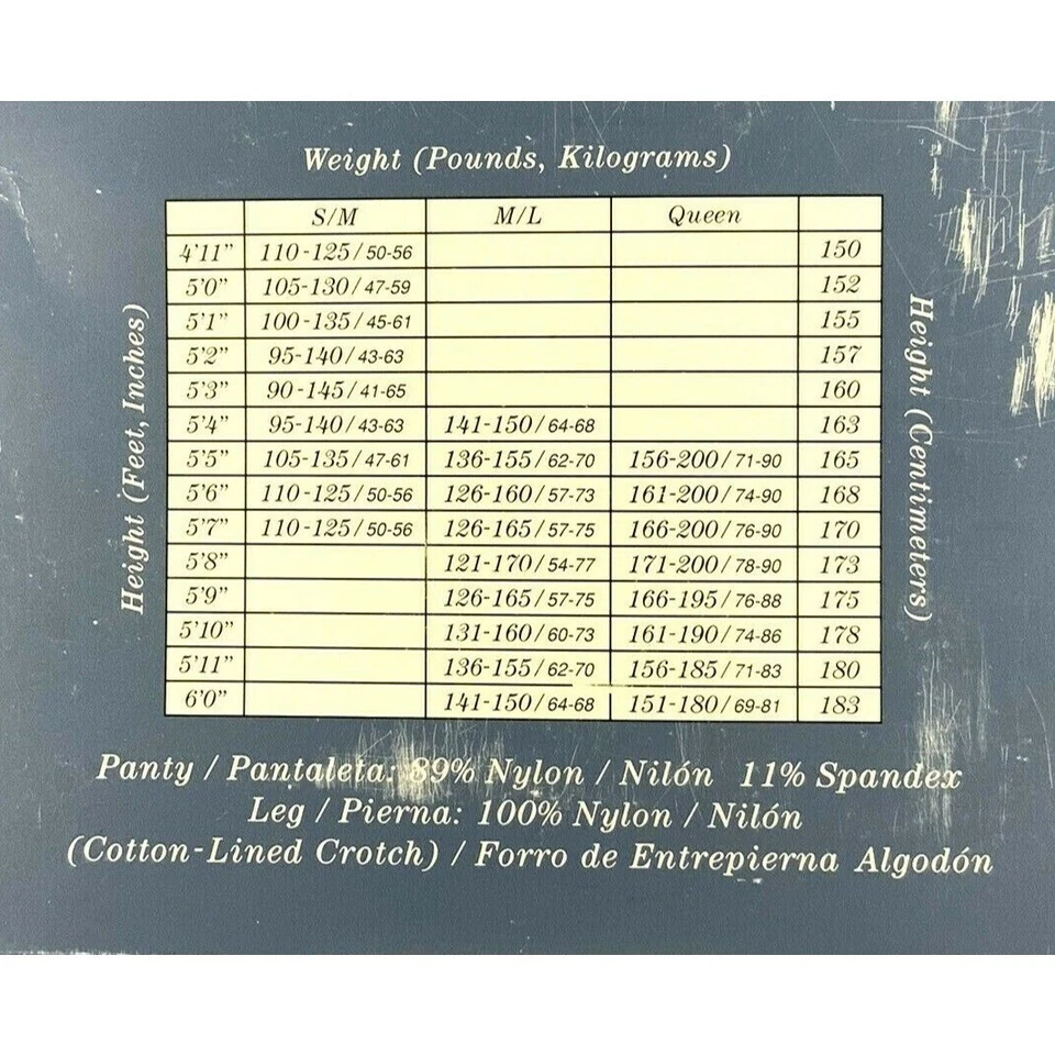 Vassarette Pantyhose Medium Long Ivory Floral Control Top Shadow Toe Style 9071A - Image 3 of 3