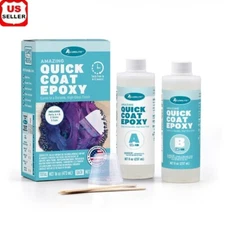 Quick Coat Epoxy Resin Kit High Gloss Clear Finish Jewelry Coating Casting New